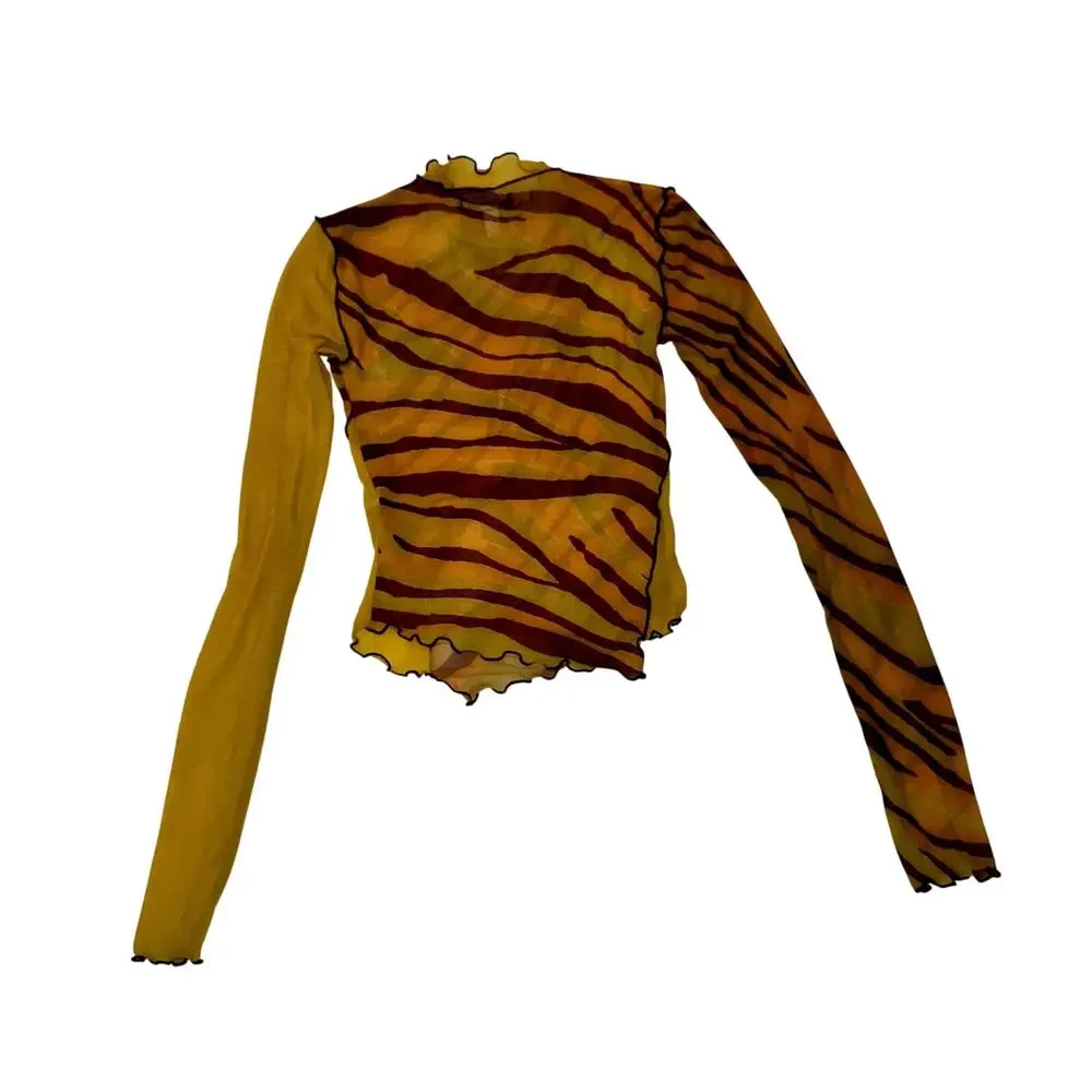 Urban Outfitters Y2K Sheer Mesh Top Women's Small Festival Indie Sleaze Rave EDC - Picture 3 of 16